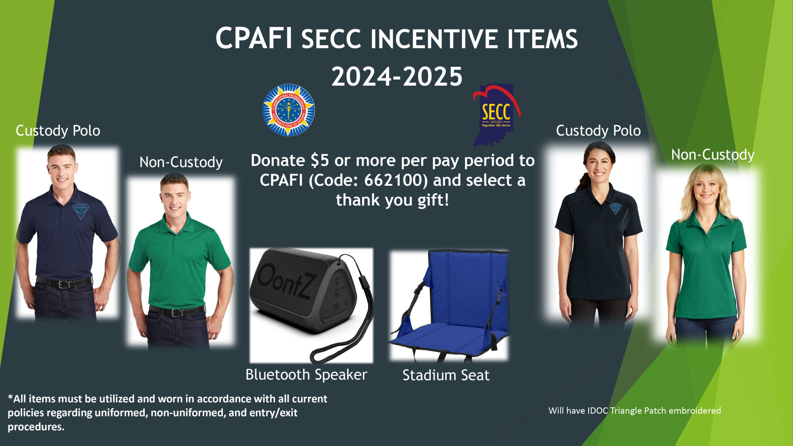 Donate $5 or more per pay period to CPAFI (Code: 662100) and select a thank you gift!