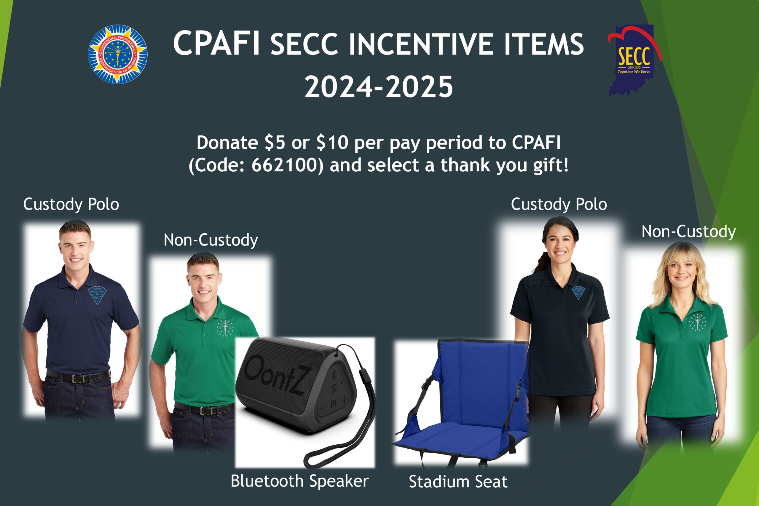 Donate $5 per pay period to CPAFI (Code: 662100) and select a thank you gift!